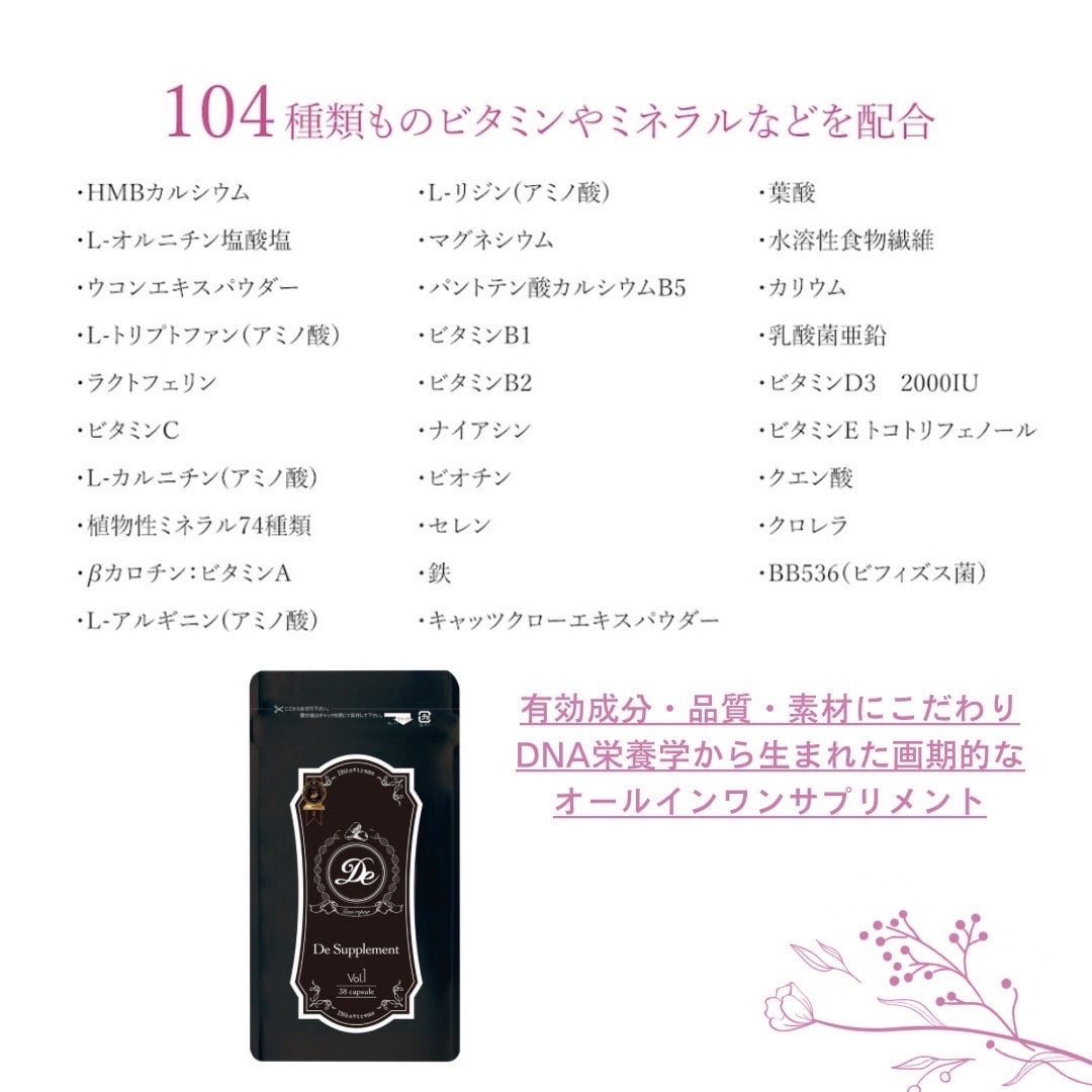 Deサプリメントvol1(遺伝子修復サプリ） | ルミエールビューティー